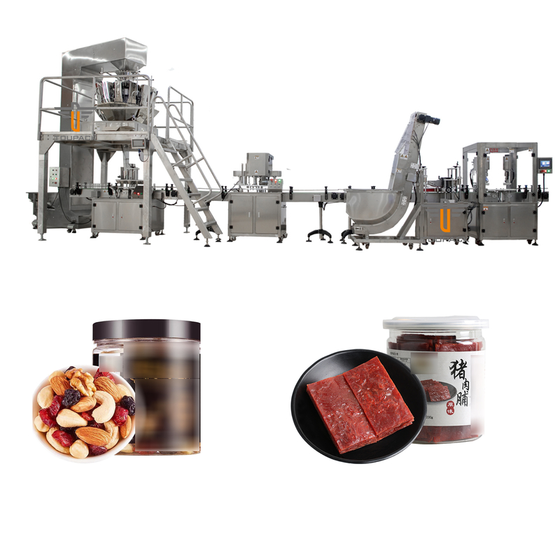 Automatyczna maszyna do napełniania butelek OEM Pork Jerky Mieszane orzechy Przekąski Mulit Heads Weigher Napełnianie maszyn zamykających
