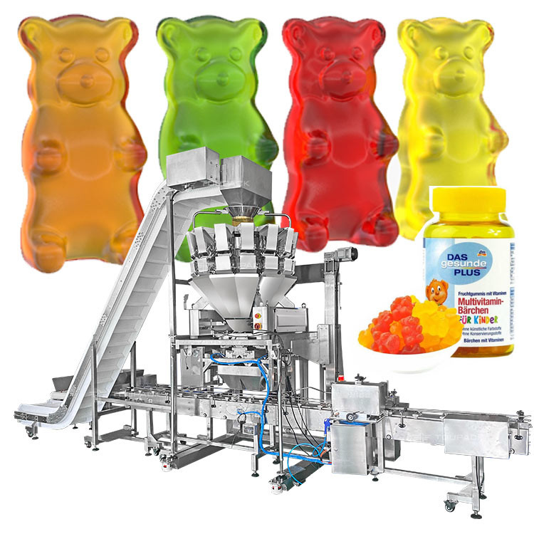 Automatyczna maszyna do napełniania słoików do butelek Gummy Candy Snacks Waga żywności i maszyna pakująca