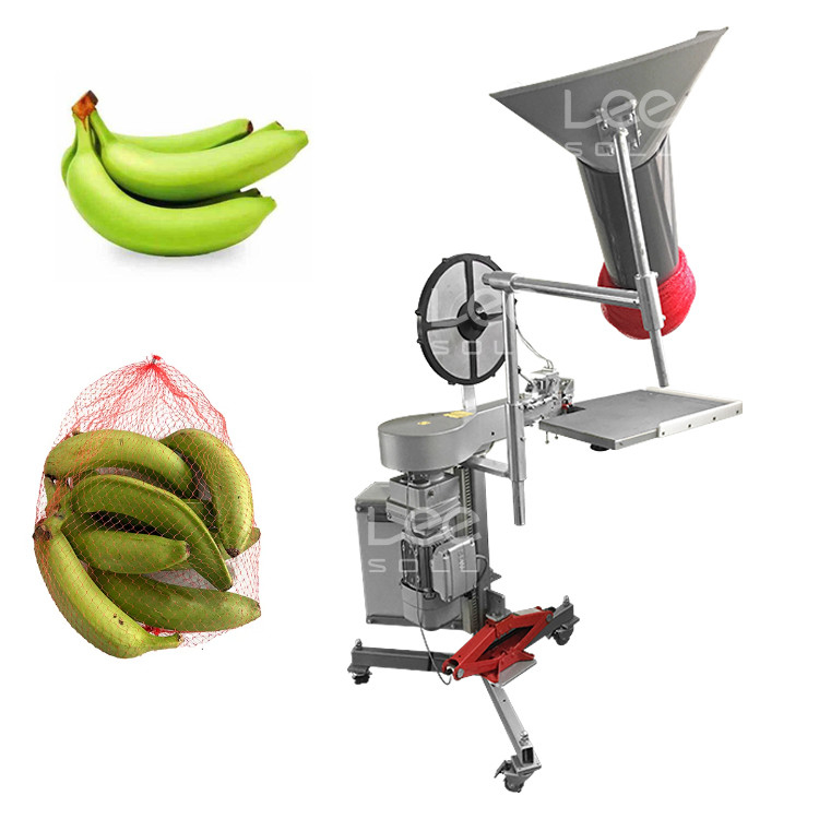 Semi-Auto Banana Carrot Packing Machine For Mesh Net Bag Weighing Counting Netting Clipping