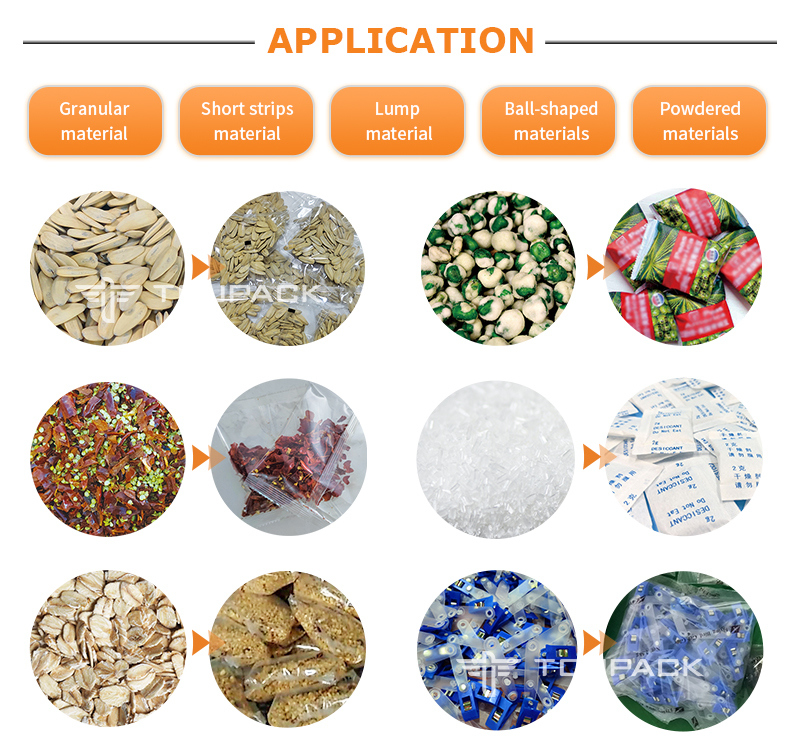 Automatyczny Chipsy ziemniaczane System ważenia wielokrotnie ważący krewetki Francuska maszyna do pakowania puffing Maszyna do pakowania granulatów żywności