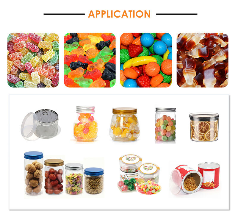 CE Fabryka Dostosowalne automatyczne żetony cukierki Linię produkcyjną wypełniania i uszczelniania Maszyna do pakowania przekąsek do słoika / butelki / puszki