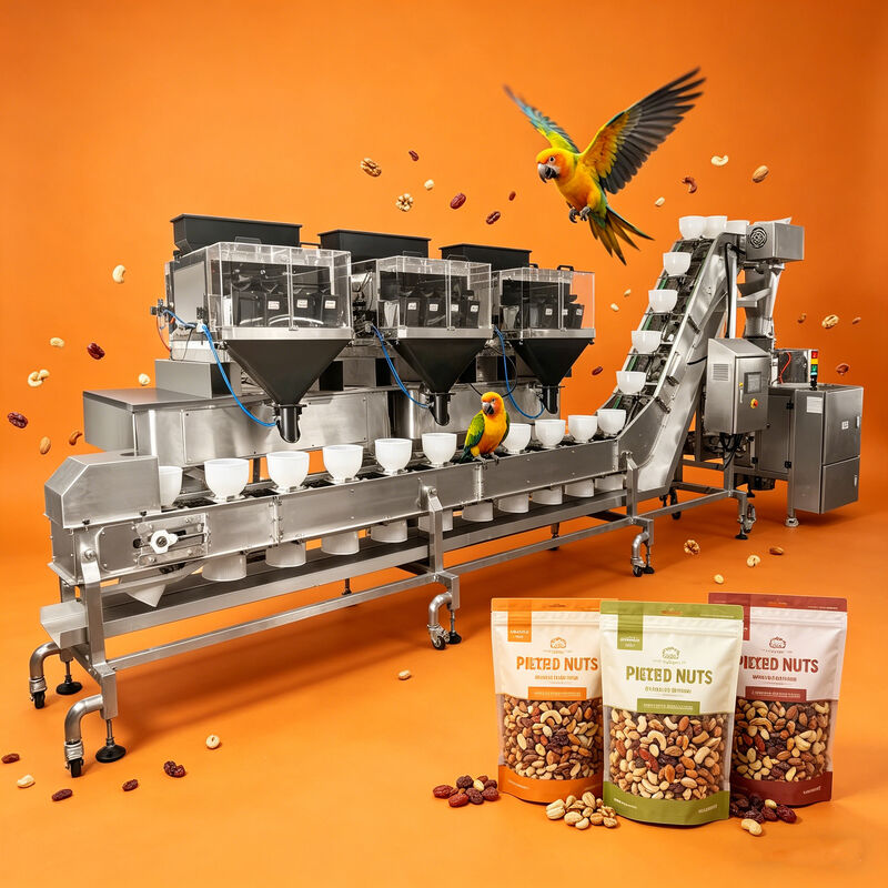 High Accuracy Pet Food Weighing Packing Machine For Mixed Ingredients Dog Food Production Line