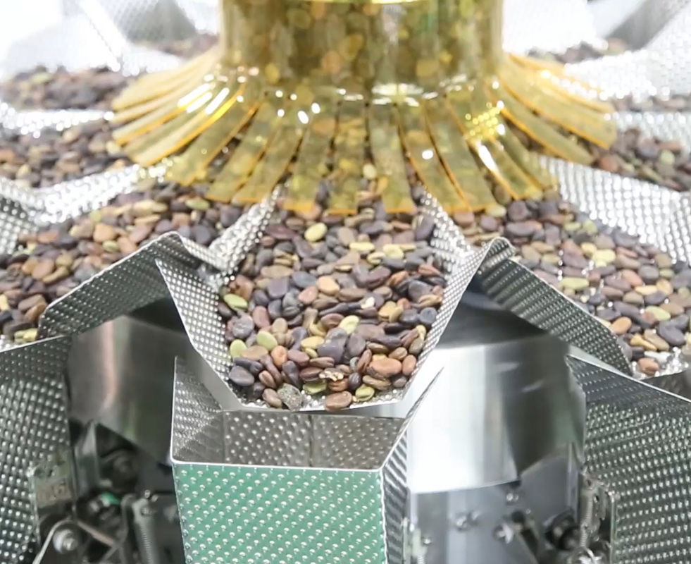 14 Mutihead Weigher VFFS Maszyna pakująca Winda typu miska do mrożonych owoców czekoladowych