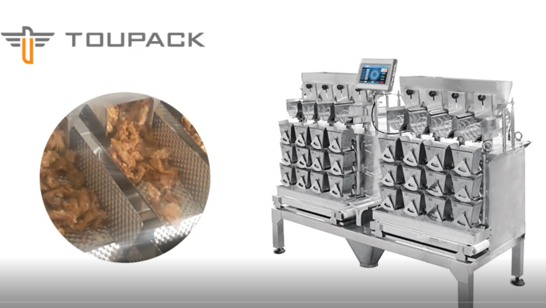 MCU Control Multi Head Weigher do napełniania gotowanego mięsa Fast Food 50 worków / min