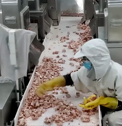 20 worków / min Wielogłowicowa maszyna pakująca do produktu z lodem mięsnym