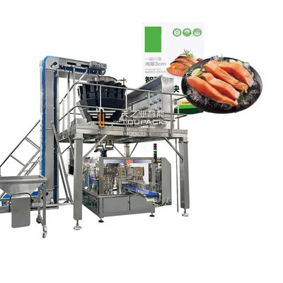 Automatyczna maszyna do pakowania, ważenia i napełniania gotowych torebek z zamknięciem strunowym do suszonej wołowiny i kurczaka, mrożonych owoców morza, maszyna pakująca do torebek typu doypack