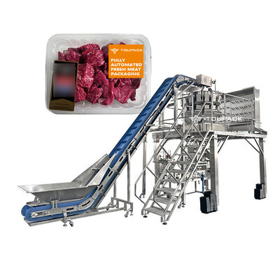 Maszyna do pakowania gotowych posiłków Wagacz śrubowy tacka Linia pakowania z wielokrotnym wagaczem śrubowym